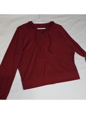SHEIN Maroon Zip-Up Hoodie 3xl